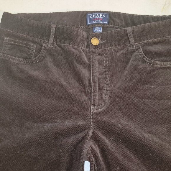 Chaps Denim Petite Corduroy Pants, Dark Brown in size 12P - Picture 11 of 12